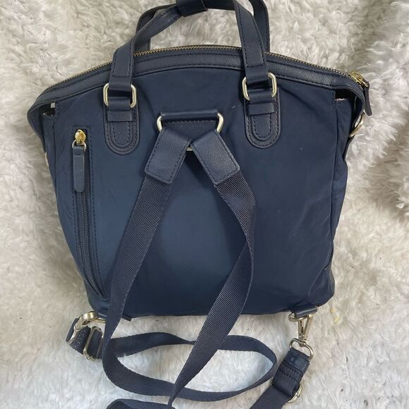 Radley London Navy Blue Nylon Spring Park  medium Backpack gold tone h… - Picture 3 of 12